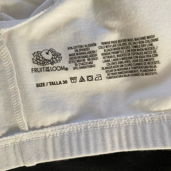 Set of THREE 3️⃣ Fruit of the Loom Front Closure Soft Cotton Bras - Size 36 - Picture 5 of 5